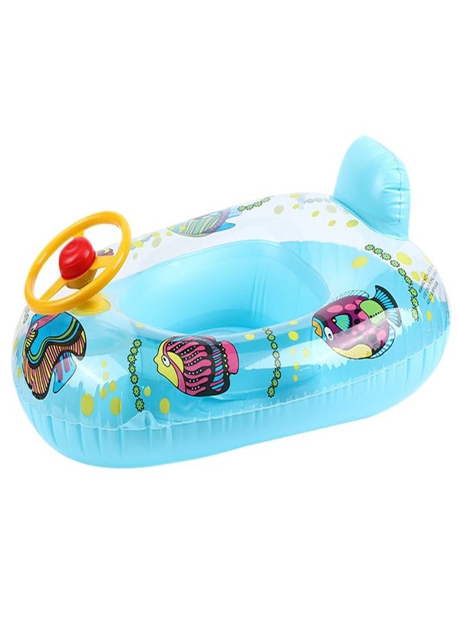 Optifit® Kids Inflatable Swimming Ring with Cartoon Steering Wheel & Horn, Durable PVC, Leakproof Valve, 55-57cm Ideal for Toddlers 3-5 Years - Fun & Safe Pool Float for Beach & Indoor Pools - Image 1